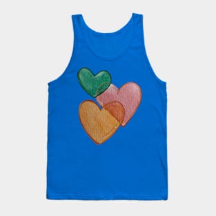 Watercolor Hearts For Love Tank Top